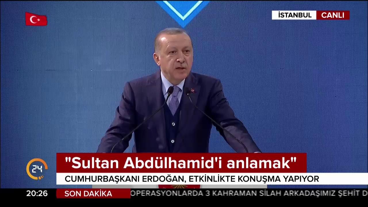 Cumhurbaşkanı Erdoğan, etkinlikte konuşma yapıyor