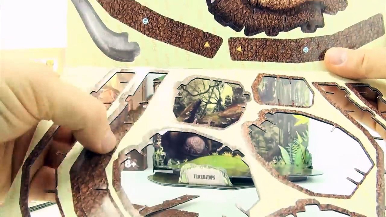 Triceratops DINO 3D Puzzle - Dinosaur model in forest scene - Build a Triceratops for kids