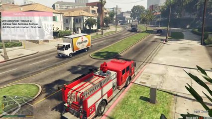 GTA 5 Làm Lính Cứu Hỏa Trong GTA V Tập 1 Cứu người bị bệnh tym