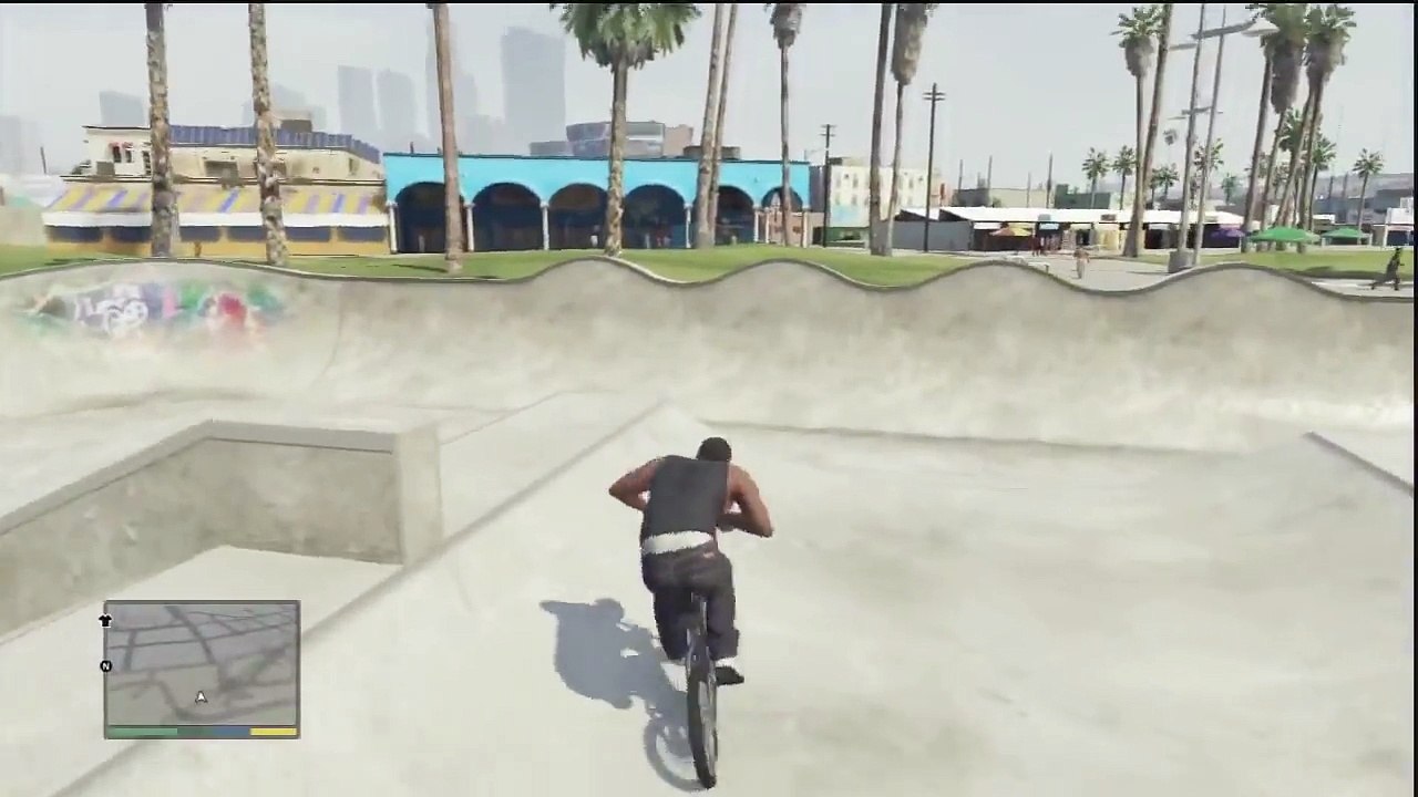 GTA 5 ( GTA V ) Skatepark Location! Bmx Skateboard Concrete! Map Location