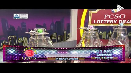 PCSO 11 AM Lotto Draw, February 11, 2018