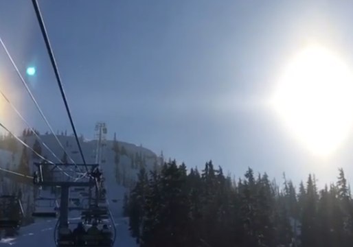 'Sun Dog' Effect Spotted Over Ski Lift in British Columbia