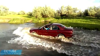 Stupid Drivers Tried Crossing River