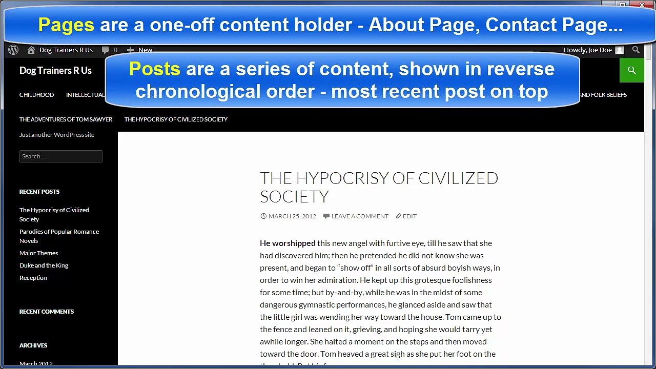 wordpress-page-vs-post