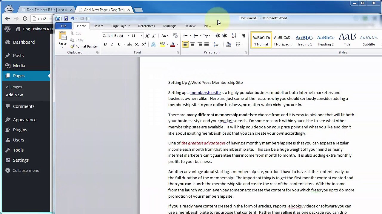 wordpress-create-page