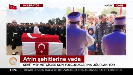 Afrin şehitlerine veda ediliyor