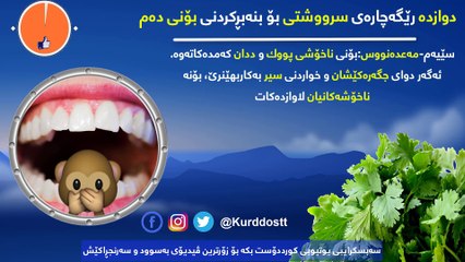 دوازدە رێگەچارەی سرووشتی بۆ بنەبڕکردنی بۆنی دەم