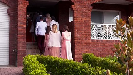 Guests arrive for Emma and Jess's instant restaurant on MKR