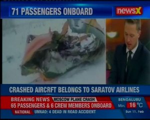 Russian jet crashes near Moscow; 71 feared dead