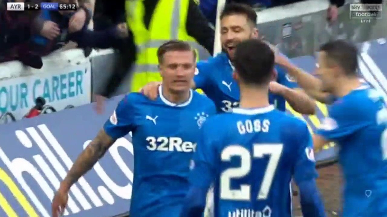 Jason Cummings Goal HD - Ayr United 1 - 2 Rangers - 11.02.2018 (Full Replay)
