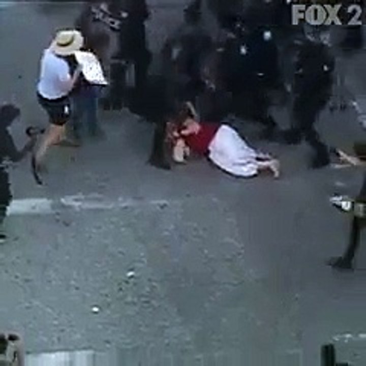 Police Trample Elderly Woman During St. Louis Protest