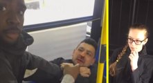 Ce péd0phile caressait les mains d'une jeune fille de 15 ans un bus de New York, puis il a glissé sa main entre ses cuisses.  mais un jeune homme intervient pour la défendre... 