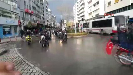 İzmir Motosiklet Tutkunlarından Mehmetçiğe Destek Konvoyu