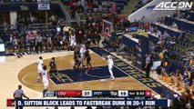 Dwayne Sutton Block & Full Court Assist Part of Louisville 20-1 Run vs. Pitt