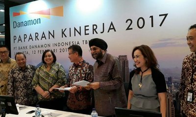 Bank Danamon Cetak Kenaikan Laba Bersih 38% di 2017