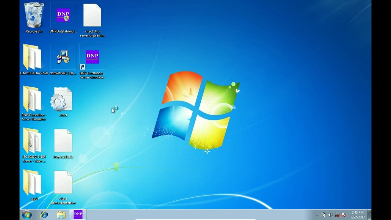 DNP3  Protocol Outstation Server simulator with Citect HMI SCADA