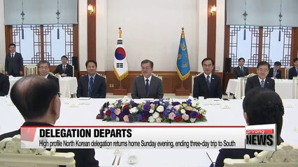 High profile North Korean delegation returns home, ending three-day trip to South