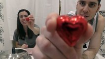 MINI CHOCOLATE HEART vs GIANT CHOCOLATE HEART!