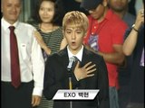 【TVPP】Baekhyun(EXO) - Singing a National Anthem, 백현(엑소) - 애국가 제창 @ National Soccer Tryout Match