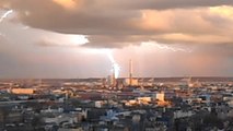 orage rouge dans le ciel du Havre