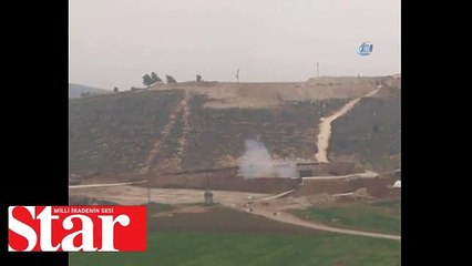 Terör örgütü YPG hedefleri top atışlarıyla böyle vuruldu