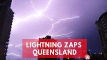 Spectacular footage of lightning storm striking Australian city