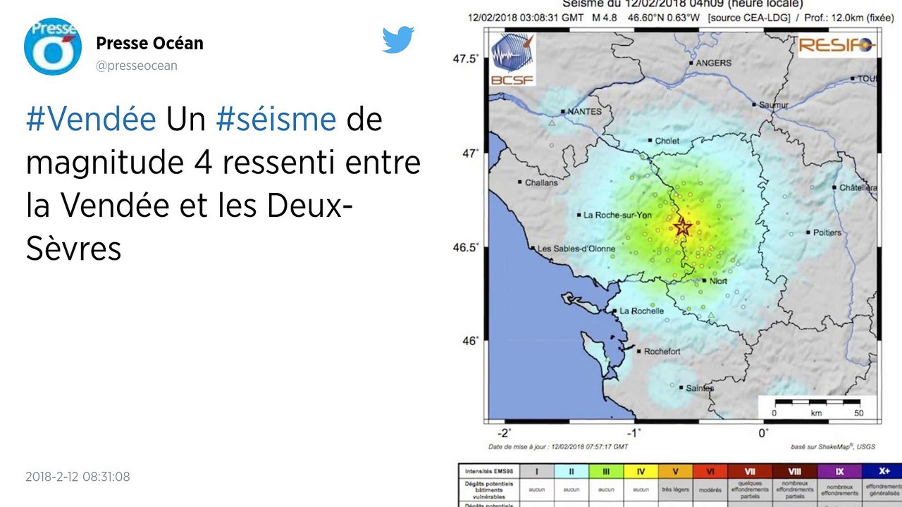 Tremblement De Terre En Vendée Cette Nuit