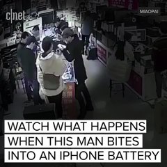 iPhone battery explodes mid-bite