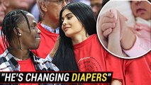 Travis Scott Is A Hands-On Dad To Stormi & Kylie Jenner Is Delighted