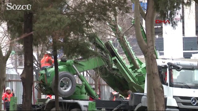 Maçka Parkı’nda ağaçların sökülmesine başlandıı