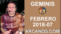 GEMINIS FEBRERO 2018-07-11 al 17 Feb 2018-Amor Solteros Parejas Dinero Trabajo-ARCANOS.COM