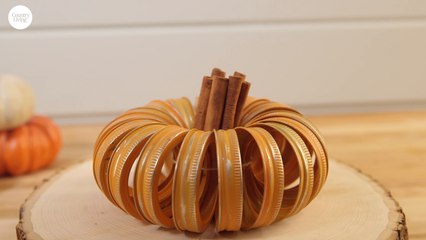 How to Make a Rustic Pumpkin Out of Upcycled Mason Jar Bands