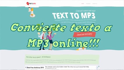 Convertidor de Texto a MP3 Online Gratuito