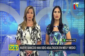 Ya son nueve bancos que han sido asaltados en mes y medio