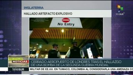 Cierran aeropuerto de Londres tras encontrar bomba de 2 Guerra Mundial