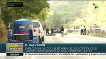 Explosión de coche bomba deja 2 policías heridos en El Salvador