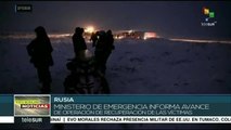 Informan sobre avances de rescate tras siniestro aéreo en Rusia