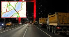 15 Temmuz Şehitler Köprüsü'nde Havaya Ateş Açıldı, Trafik Haritası Siyah Renge Büründü