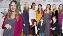 Jessica's A-list girl squad! Alba cradles her bump as she joins Kelly Rowland, Jaime King and Rachel Zoe at charity Christmas party