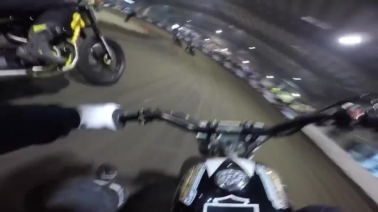 Take a rip around The One Motorcycle Shows One Pro race with defending Super Hooligan champ Andy DiBrino Racing