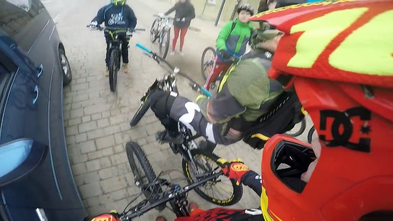 Urban Freeride including 20 Biker Angry people an conversation || German