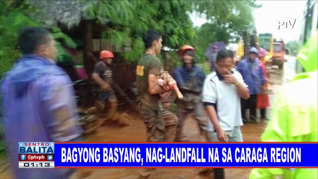 Bagyong #BasyangPh, nag-landfall na sa CARAGA region