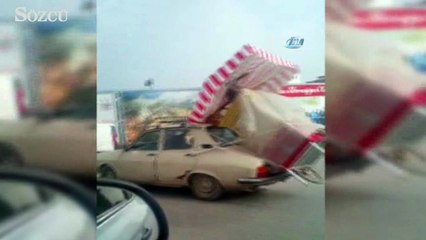 Trafikte yürekleri ağza getiren görüntüler kamerada