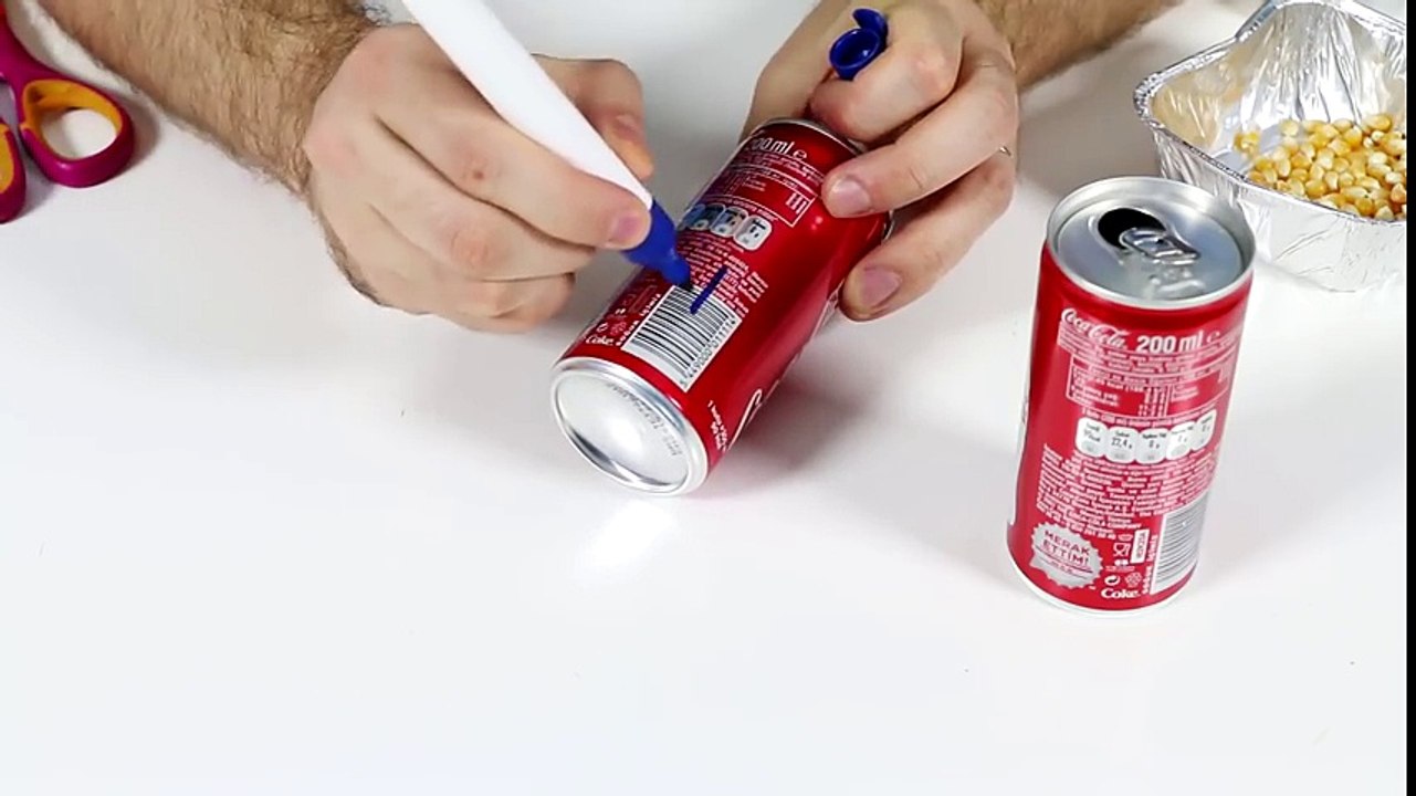 Kutu Kola Kutusundan Patlamış Mısır Makinesi Nasıl Yapılır | Pratik Bilgiler JR