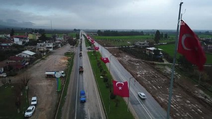 Takviye Amaçlı Gönderilen Zırhlı Araçlar Hatay'a Ulaştı - Drone Görüntüleri