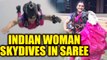 Indian skydiver Shital Mahajan-Rane jumps in saree to set new record, Watch video | Oneindia News