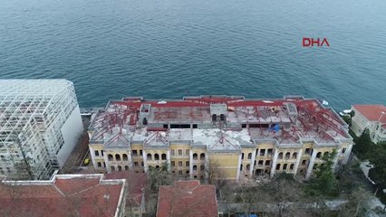 5 Yıldır Restorasyonu Tamamlanamayan Galatasaray Üniversitesi'nin Tarihi Binasının Havadan...