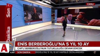 CHP�li Enis Berberoğlu�nun cezası belli oldu