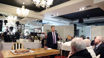 ΔΗΜ.Τ.Ο. ΔΡΑΜΑΣ ΝΔ-Κοπή πρωτοχρονιάτικης πίτας 2018- Στιγμιότυπο από την ομιλία του προέδρου κ. Γεωργιάδη Ελευθέριο