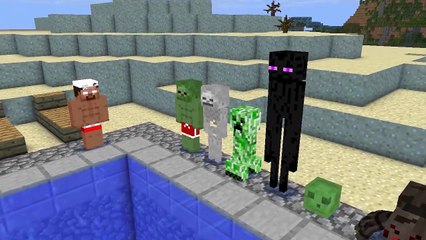 Monster School - Swimming Challenge - Minecraft Animation